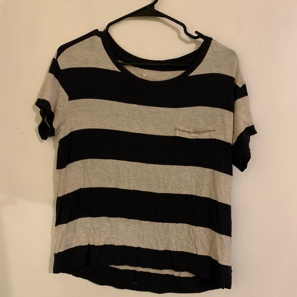 small striped ae short sleeve slouchy tee